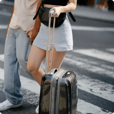 Travelling with suitcase tourism