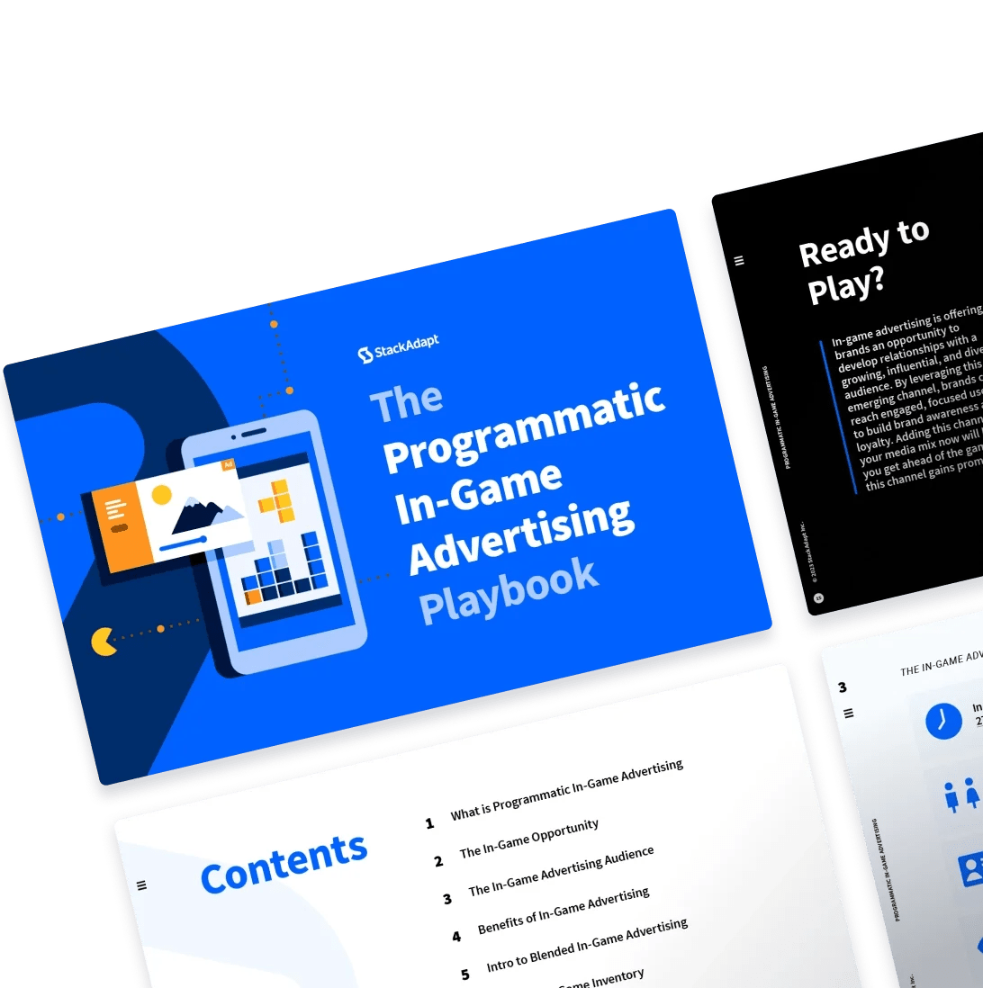 Cover design for StackAdapt's guide to in-game advertising