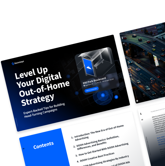 Cover of StackAdapt's guide to digital out-of-home advertising strategies.