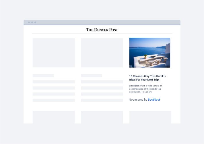 Example of a native advertising through content recommendation