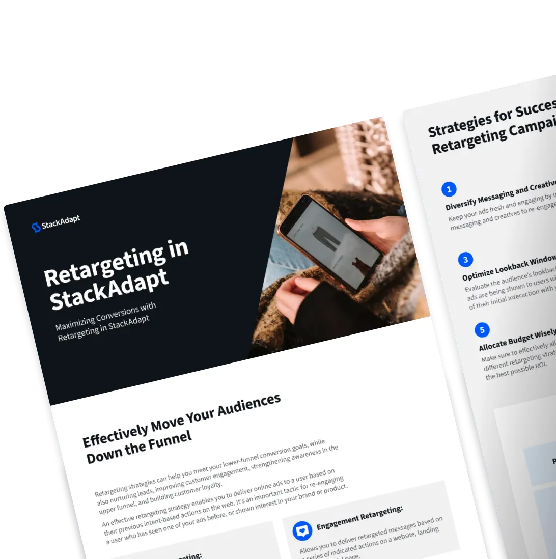 Cover illustration of Retargeting in StackAdapt guide