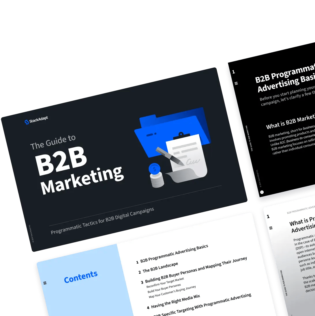 Cover design for StackAdapt's Guide to B2B Marketing