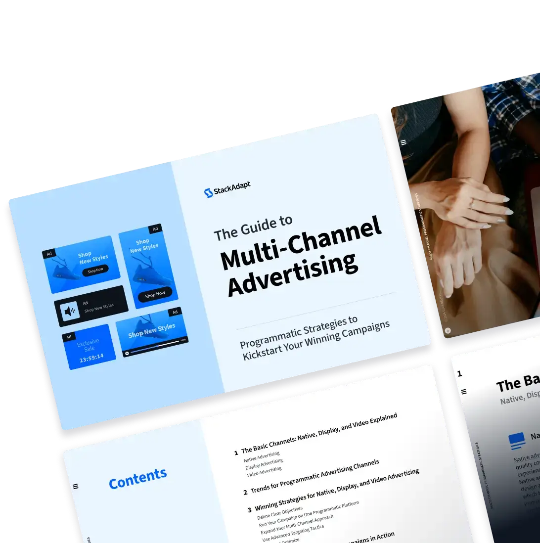 Cover design for StackAdapt's guide to multi-channel programmatic advertising