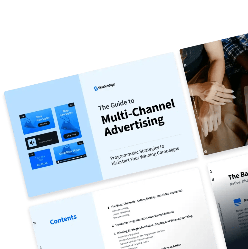 Cover design for StackAdapt's guide to multi-channel programmatic advertising