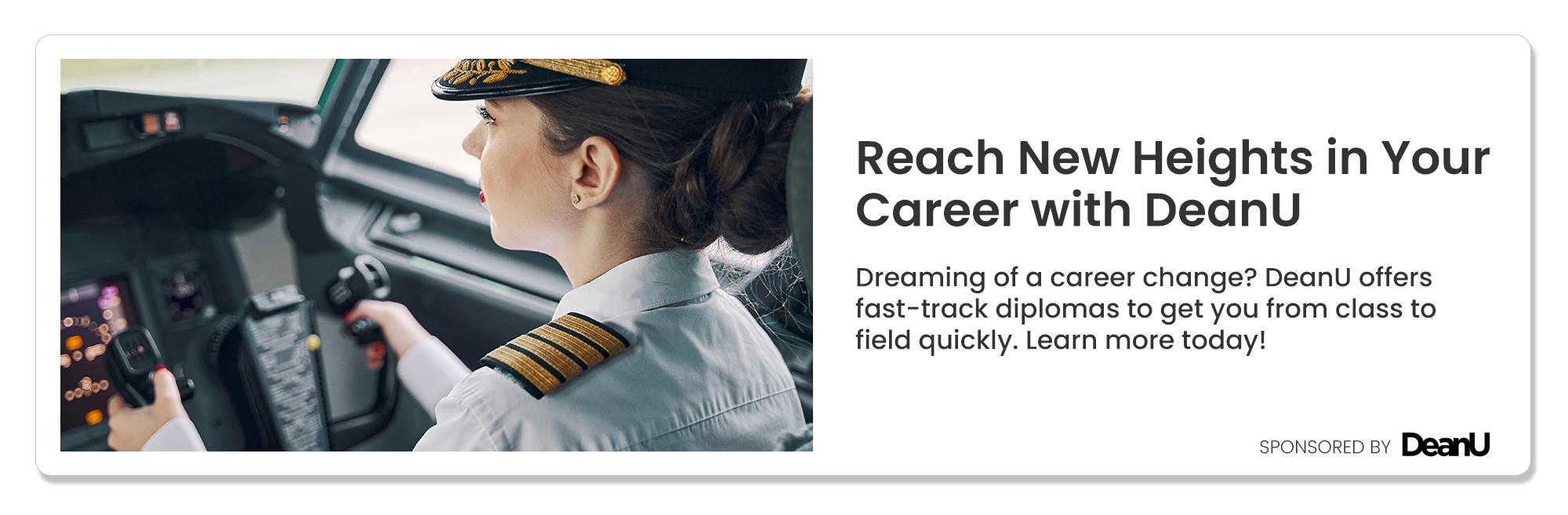 Example of a native ad with a pilot flying a plane