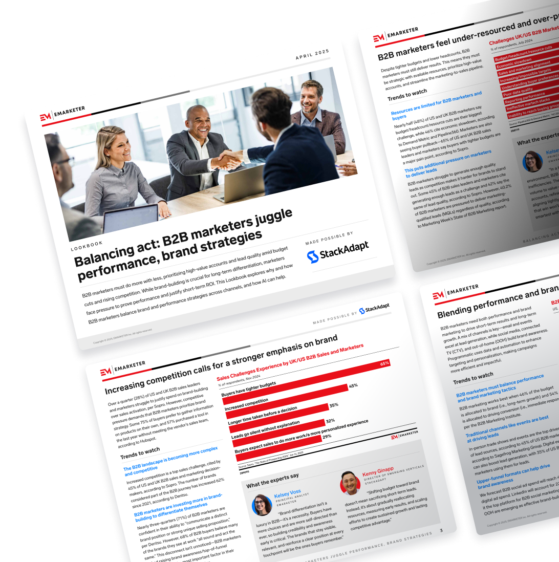 Page illustration of an emarketer report done in conjunction with StackAdapt on B2B marketing