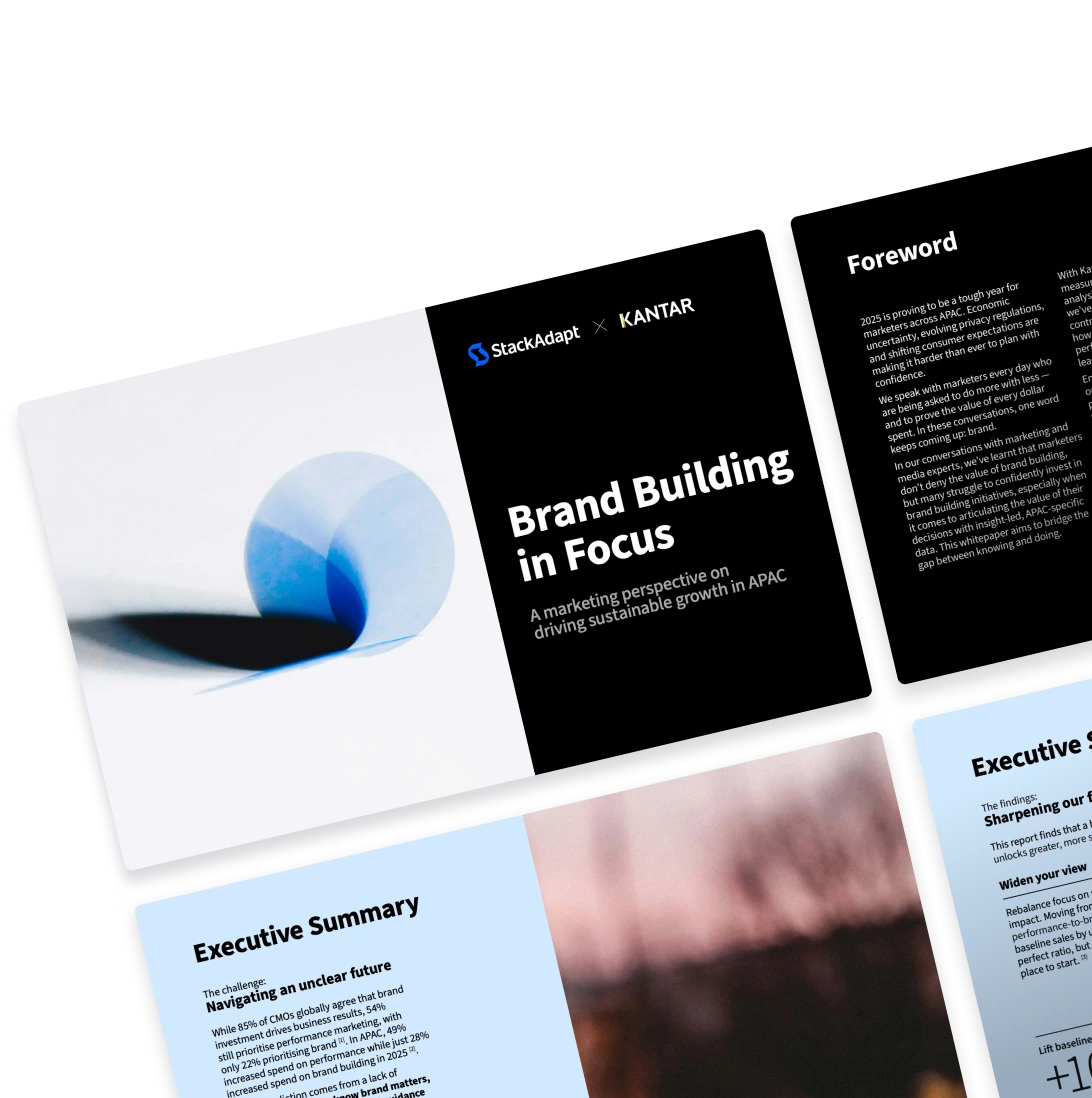 Cover image for StackAdapt and Kantar's report on brand building in APAC