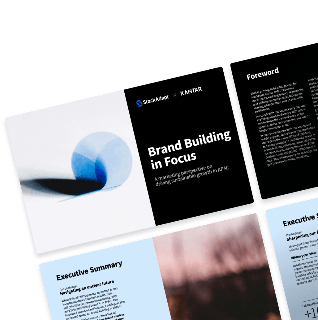 Cover image for StackAdapt and Kantar's report on brand building in APAC