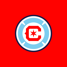 Chicago Fire FC logo on a red background