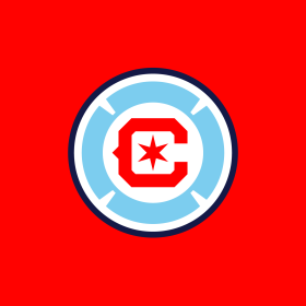 Chicago Fire FC logo on a red background
