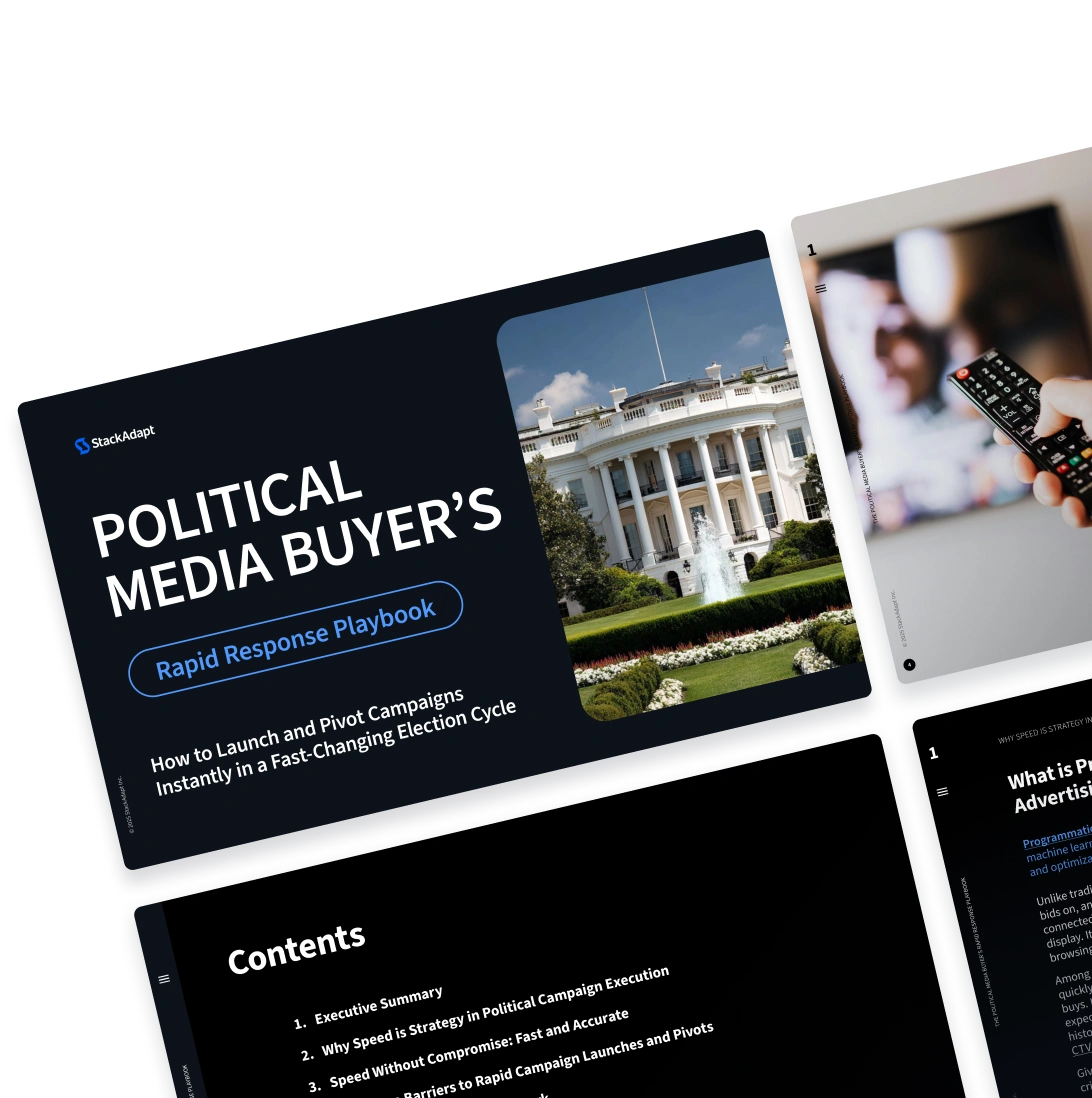 Cover of StackAdapt Political Media Buyer's Rapid Response Playbook