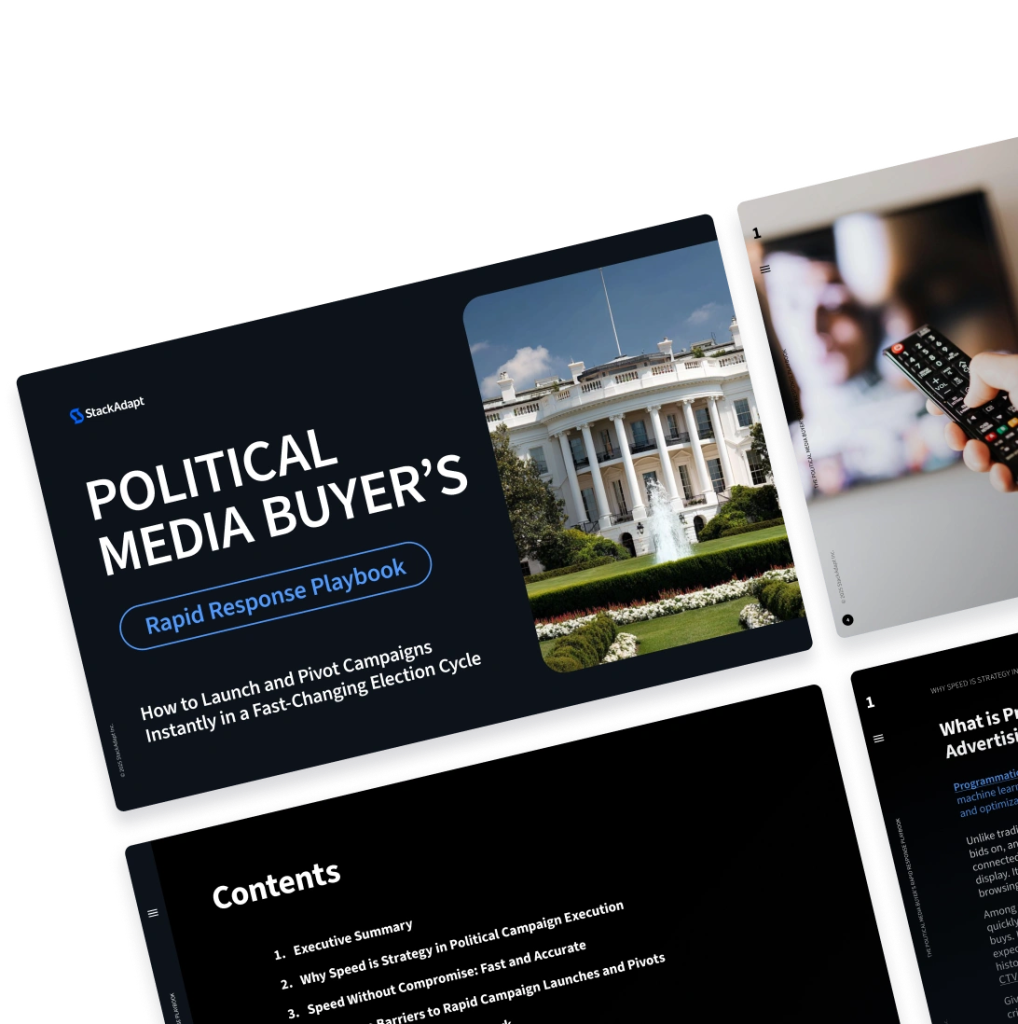 Cover of StackAdapt Political Media Buyer's Rapid Response Playbook