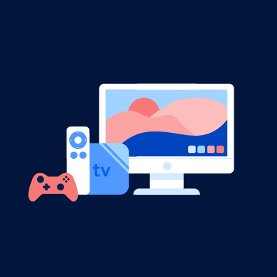 Illustrative graphic of an ad through connected tv
