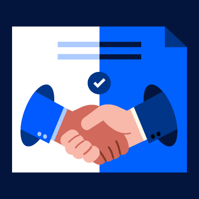 Illustrative graphic of a hand shake