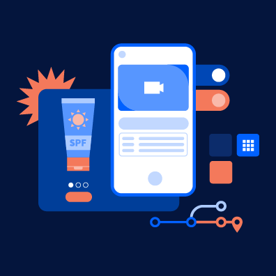 Illustrative graphic of a CPG brand ad on a mobile phone