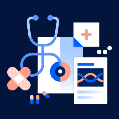 Illustrative graphic of healthcare advertising