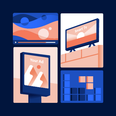 Illustrative graphic of DOOH and video ads