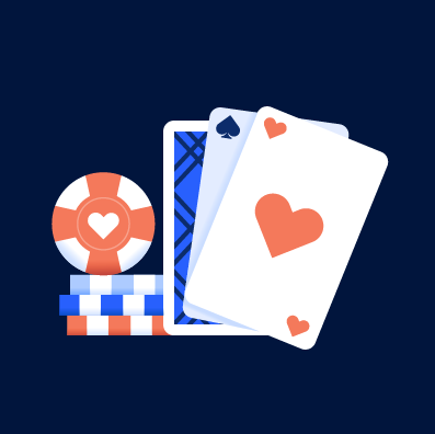Illustrative graphic of poker chips and playing cards